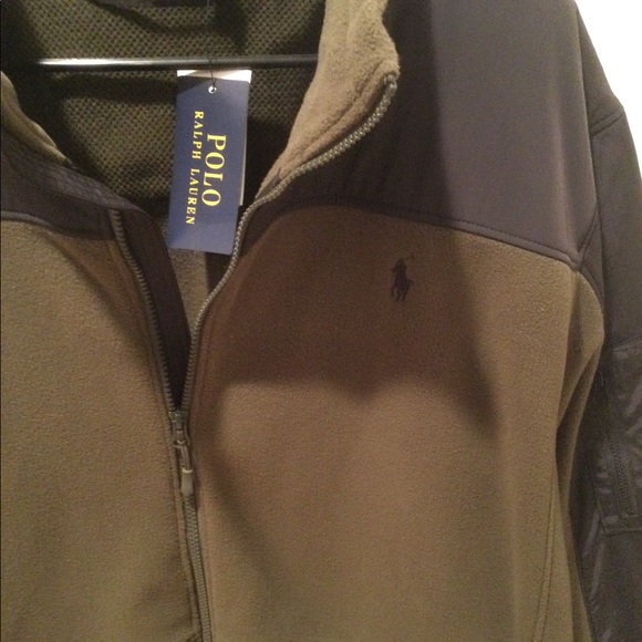 NWT Polo Ralph Lauren Olive Fleece Bomber Jacket - Picture 2 of 8